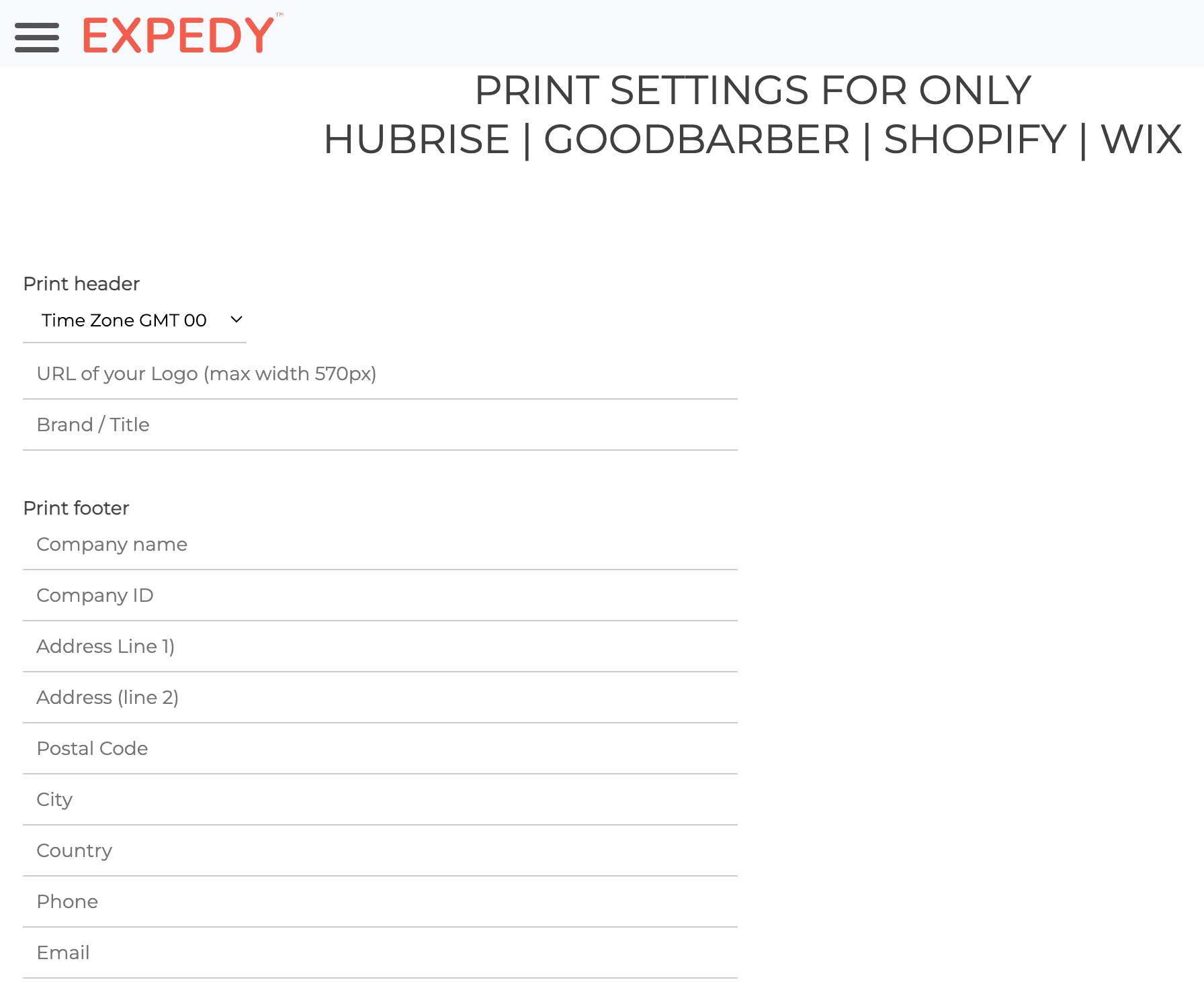 Configuration - Customise your prints