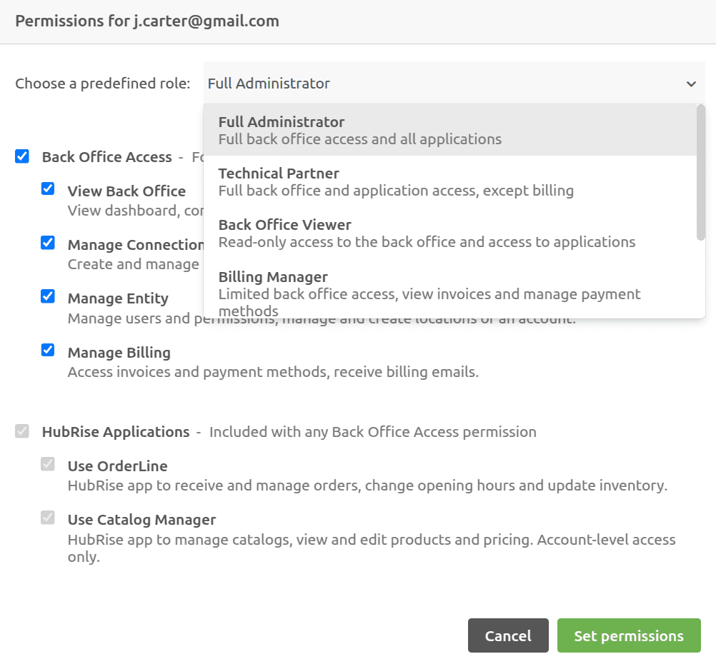 User Roles