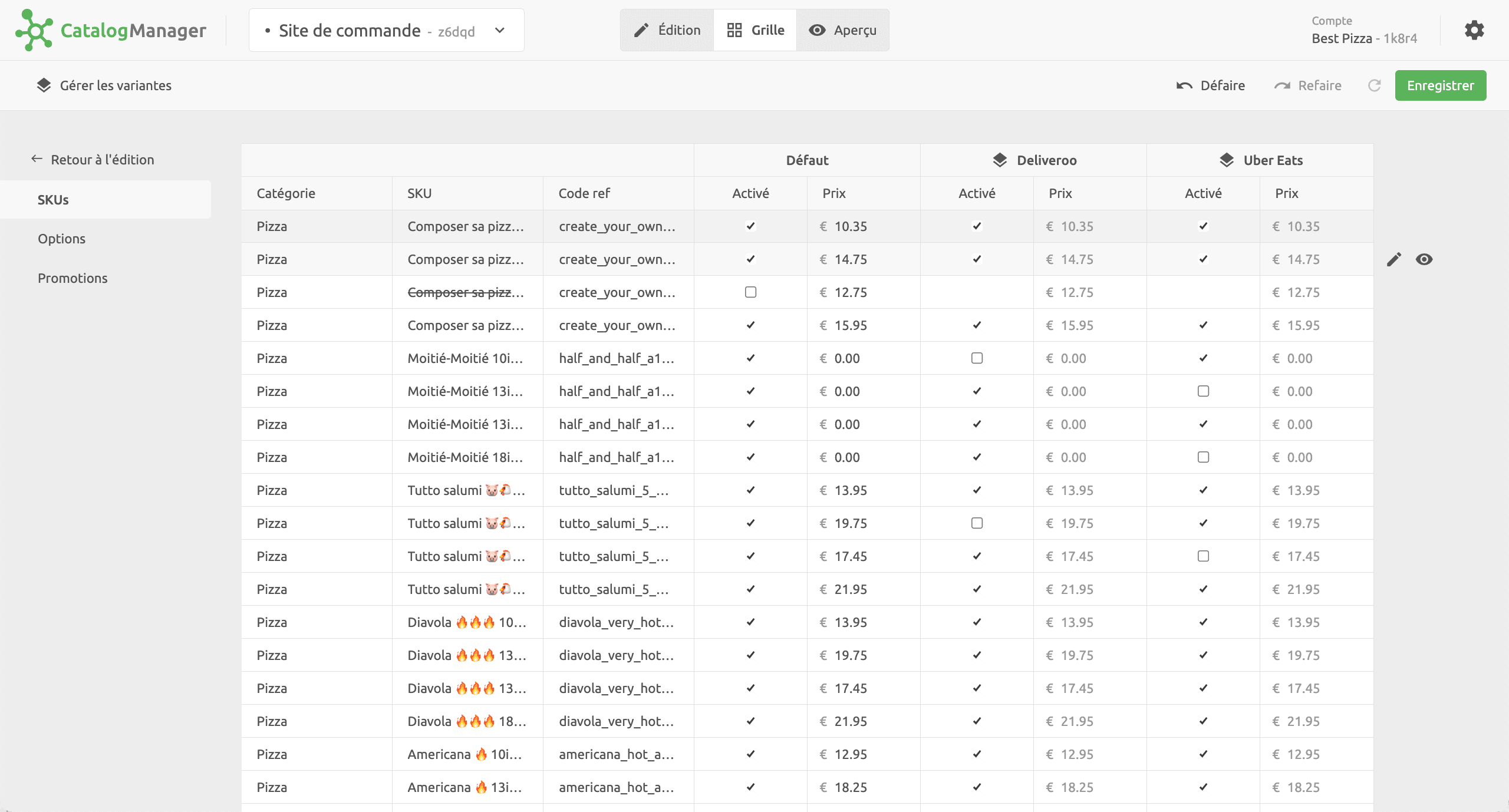 Vue Grille Catalog Manager