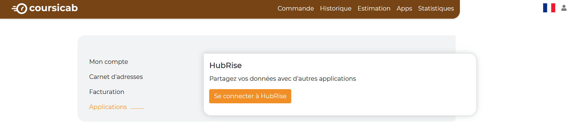 Connexion à HubRise - HubRise déconnecté