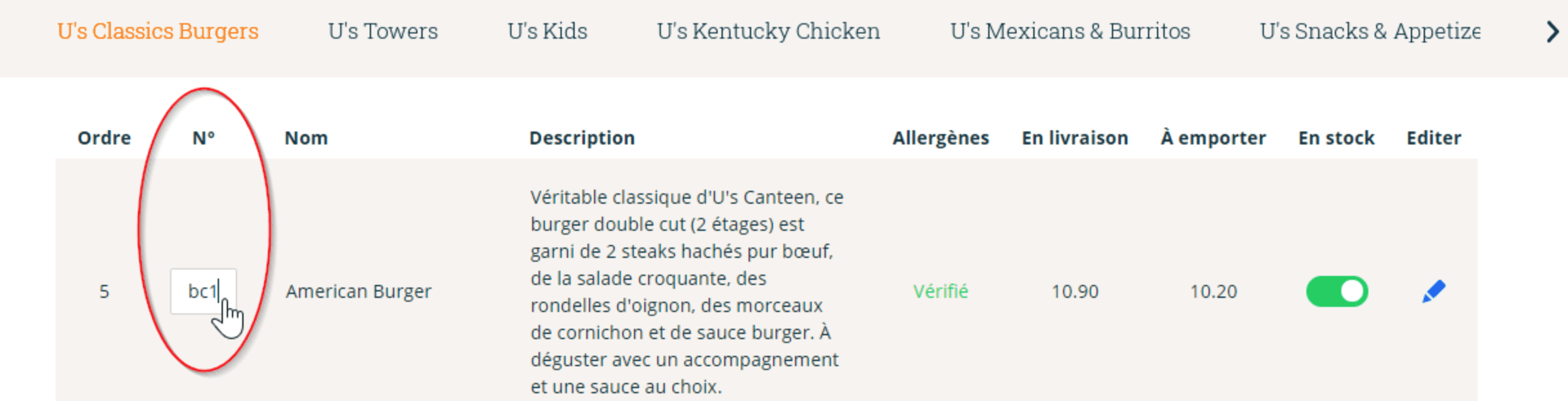 Saisie des codes ref sur le portail Just Eat Takeaway