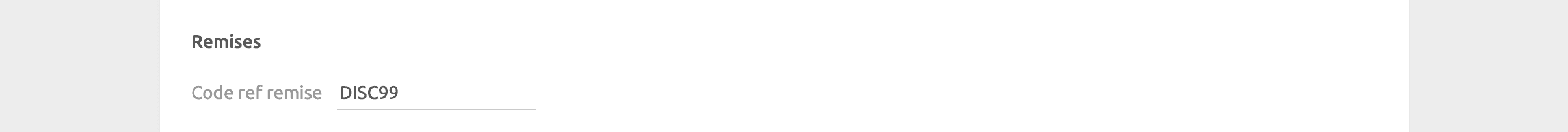 Page de configuration PrestaShop Bridge, Remises