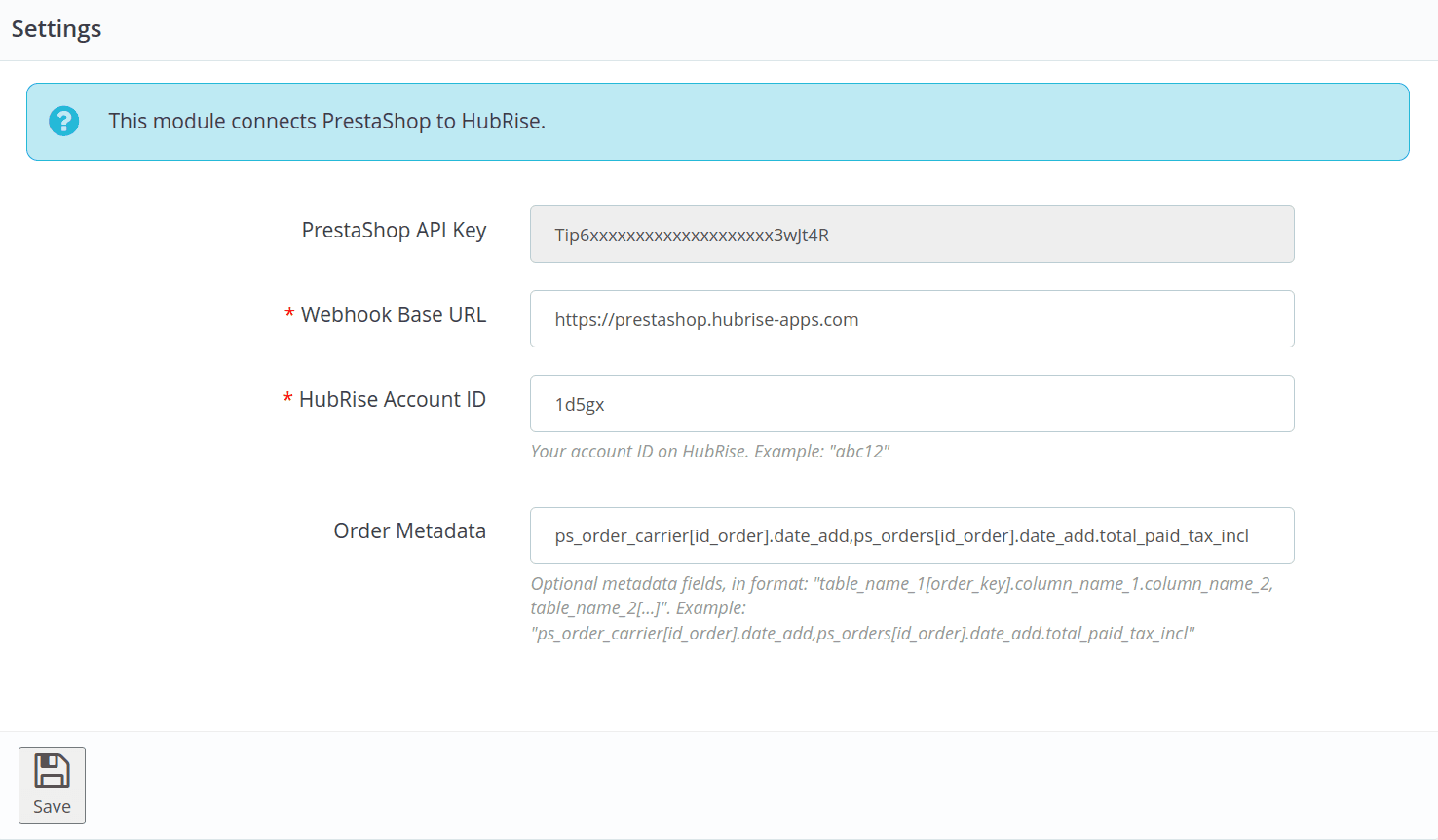 PrestaShop HubRise module