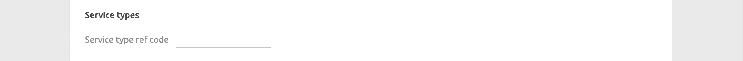 Shopify Bridge configuration page, service types