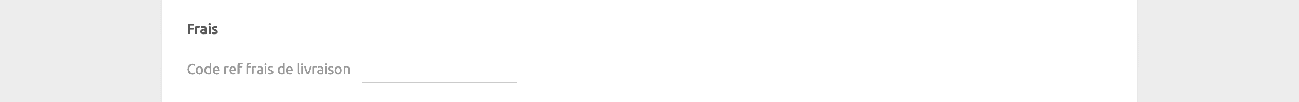 Page de configuration de WooCommerce Bridge, frais