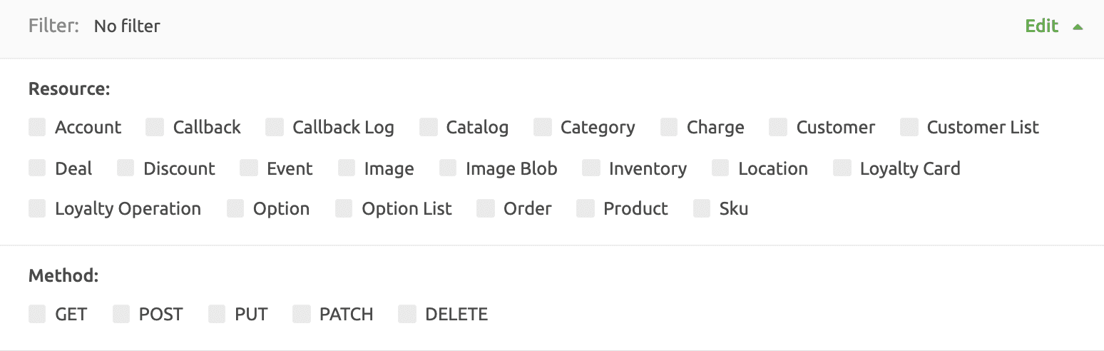 HubRise Connection filter