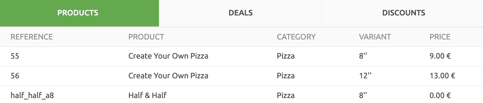 HubRise Catalog Tabs