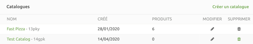 Modifier un catalogue HubRise