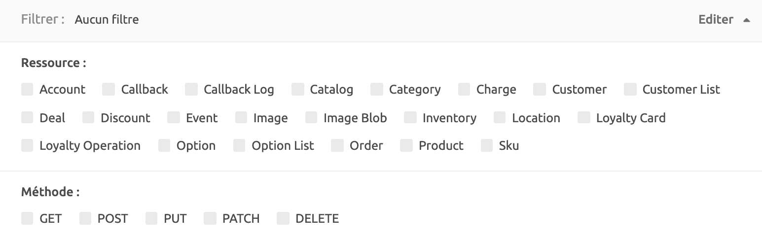 Filtre de connexion à HubRise